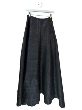 Snappy Turtle Black Raw Silk Maxi Skirt Size 10